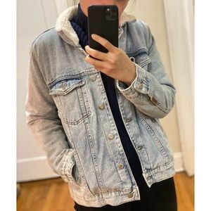 Denim Jacket with Faux Shearling